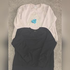 Reebok Womans Cream Sweatshirts + Athletic Works Black Sweatshirt.